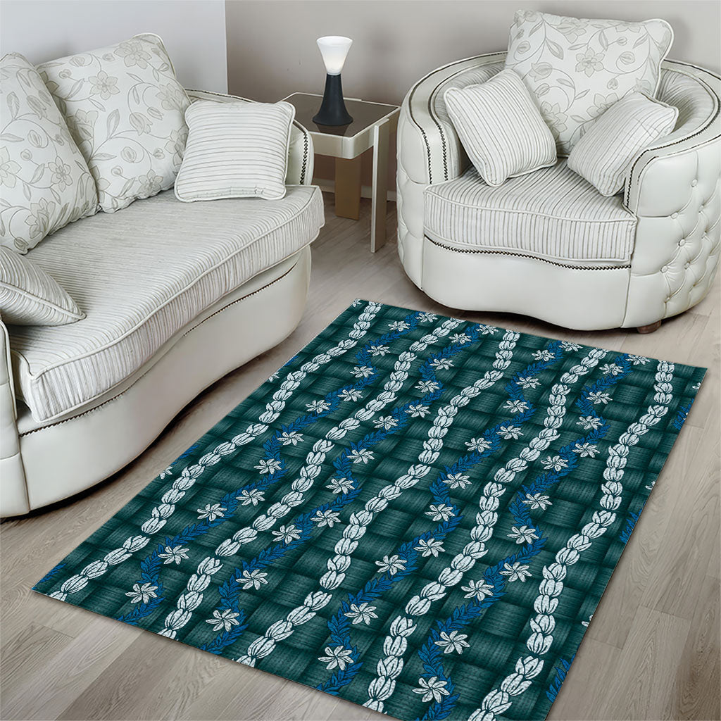 Pikake Maile Tiare Lei Area Rug Polu Lauhala Pattern