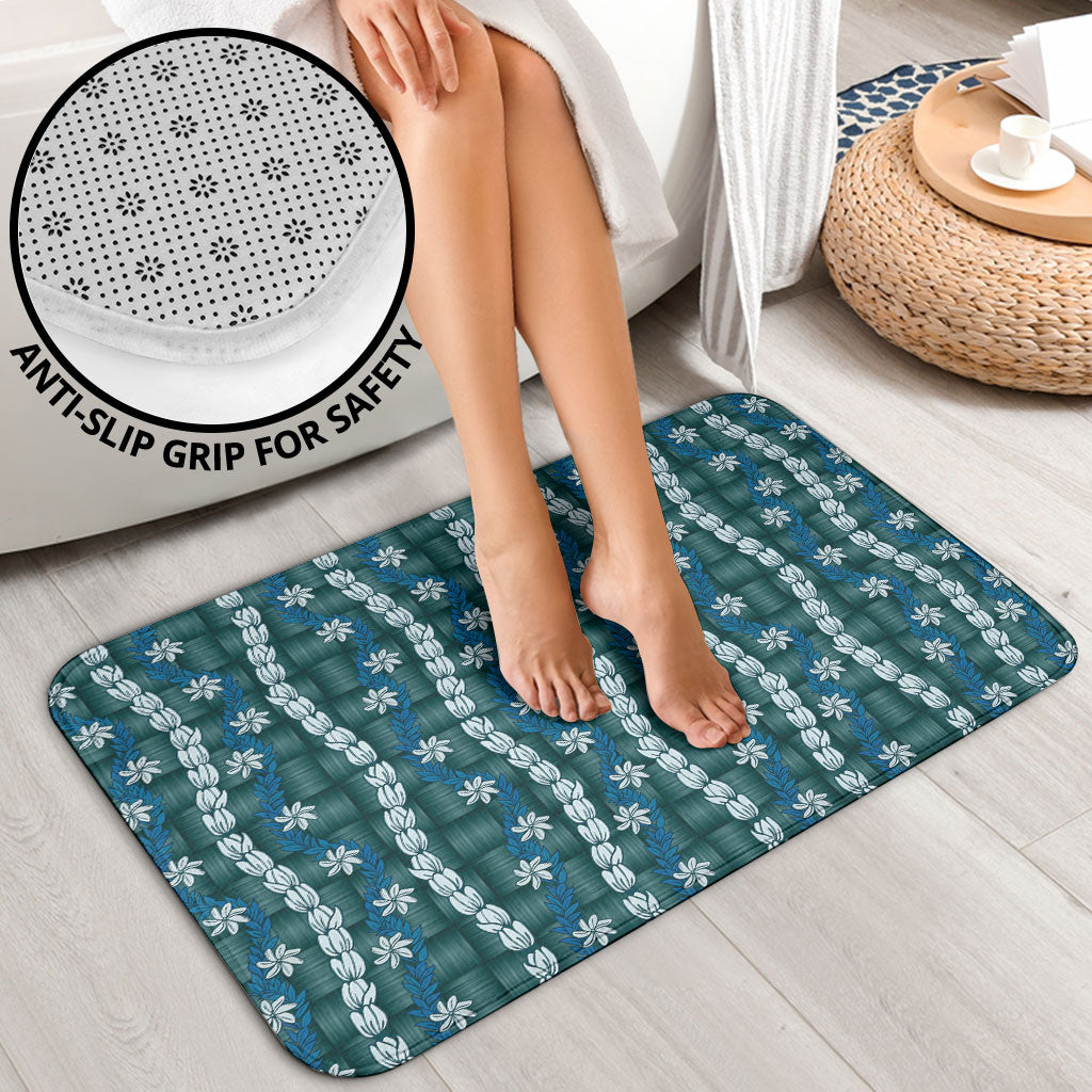 Pikake Maile Tiare Lei Bathroom Set Polu Lauhala Pattern