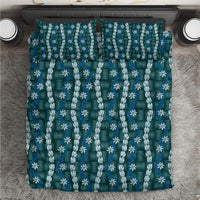 Pikake Maile Tiare Lei Bedding Set Polu Lauhala Pattern