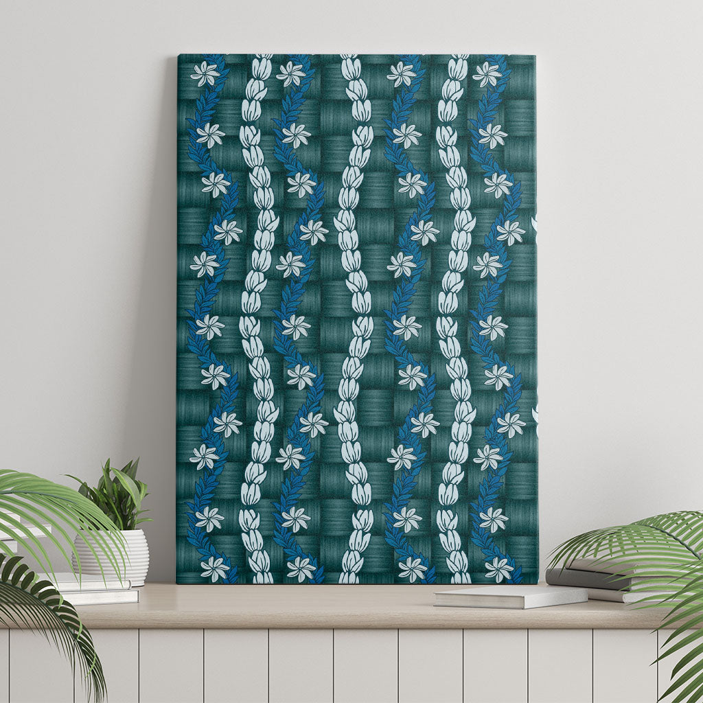 Pikake Maile Tiare Lei Canvas Wall Art Polu Lauhala Pattern