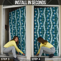 Pikake Maile Tiare Lei Door Cover Polu Lauhala Pattern
