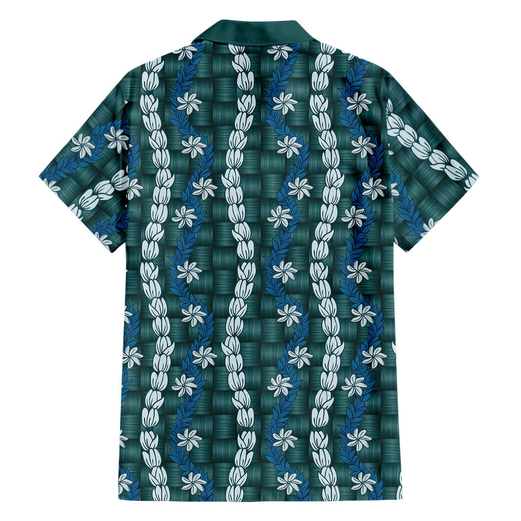 Pikake Maile Tiare Lei Family Matching Long Sleeve Bodycon Dress and Hawaiian Shirt Polu Lauhala Pattern LT01 - Polynesian Pride
