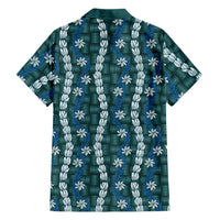 Pikake Maile Tiare Lei Family Matching Mermaid Dress and Hawaiian Shirt Polu Lauhala Pattern LT01 - Polynesian Pride