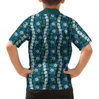 Pikake Maile Tiare Lei Family Matching Tank Maxi Dress and Hawaiian Shirt Polu Lauhala Pattern LT01 - Polynesian Pride