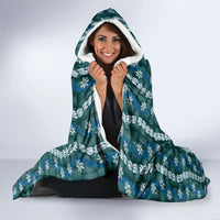 Pikake Maile Tiare Lei Hooded Blanket Polu Lauhala Pattern