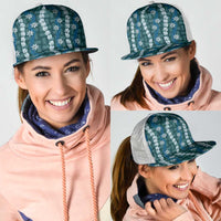 Pikake Maile Tiare Lei Mesh Trucker Cap Polu Lauhala Pattern