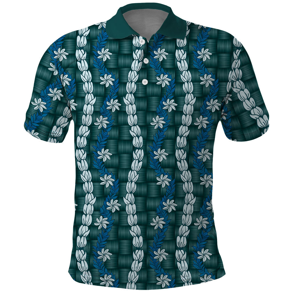 Pikake Maile Tiare Lei Polo Shirt Polu Lauhala Pattern