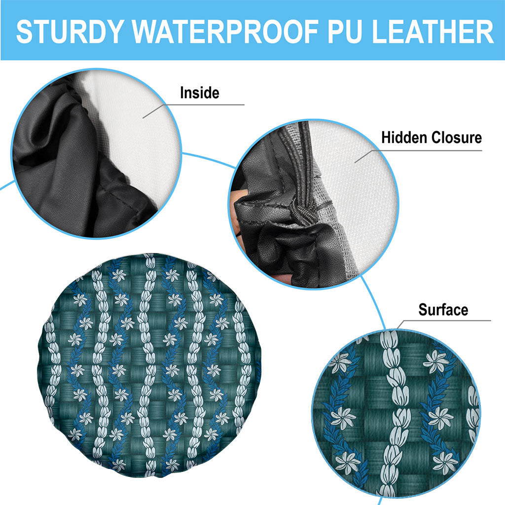 Pikake Maile Tiare Lei Spare Tire Cover Polu Lauhala Pattern