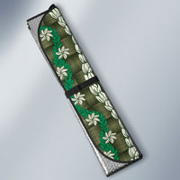 Pikake Maile Tiare Lei Auto Sun Shade Omaomao Lauhala Pattern