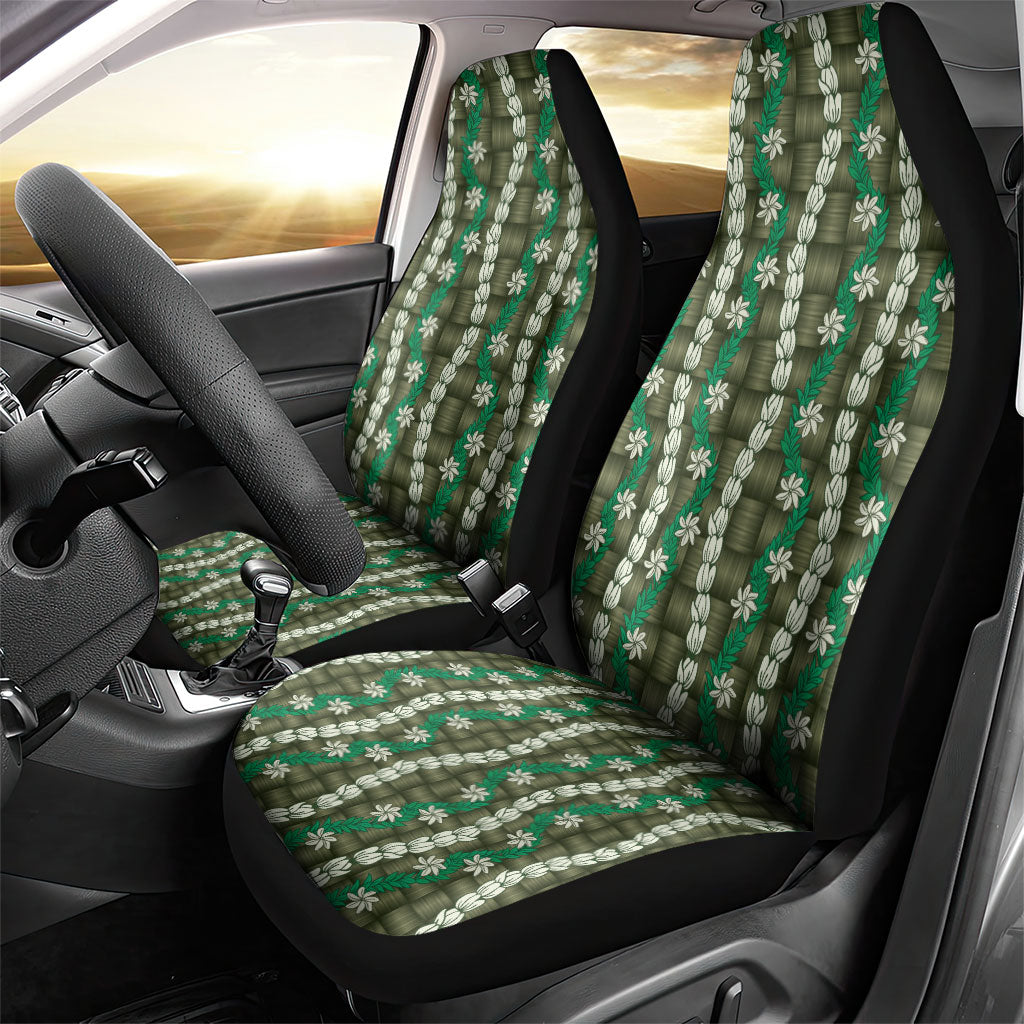 Pikake Maile Tiare Lei Car Seat Cover Omaomao Lauhala Pattern