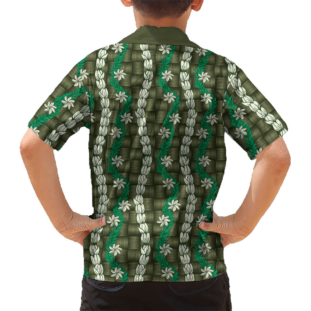Pikake Maile Tiare Lei Family Matching Mermaid Dress and Hawaiian Shirt Omaomao Lauhala Pattern LT01 - Polynesian Pride