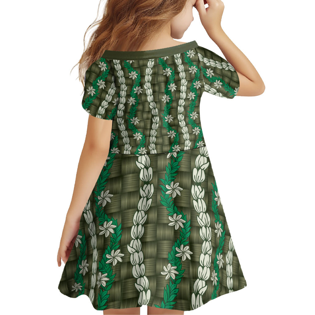 Pikake Maile Tiare Lei Family Matching Off Shoulder Maxi Dress and Hawaiian Shirt Omaomao Lauhala Pattern LT01 - Polynesian Pride