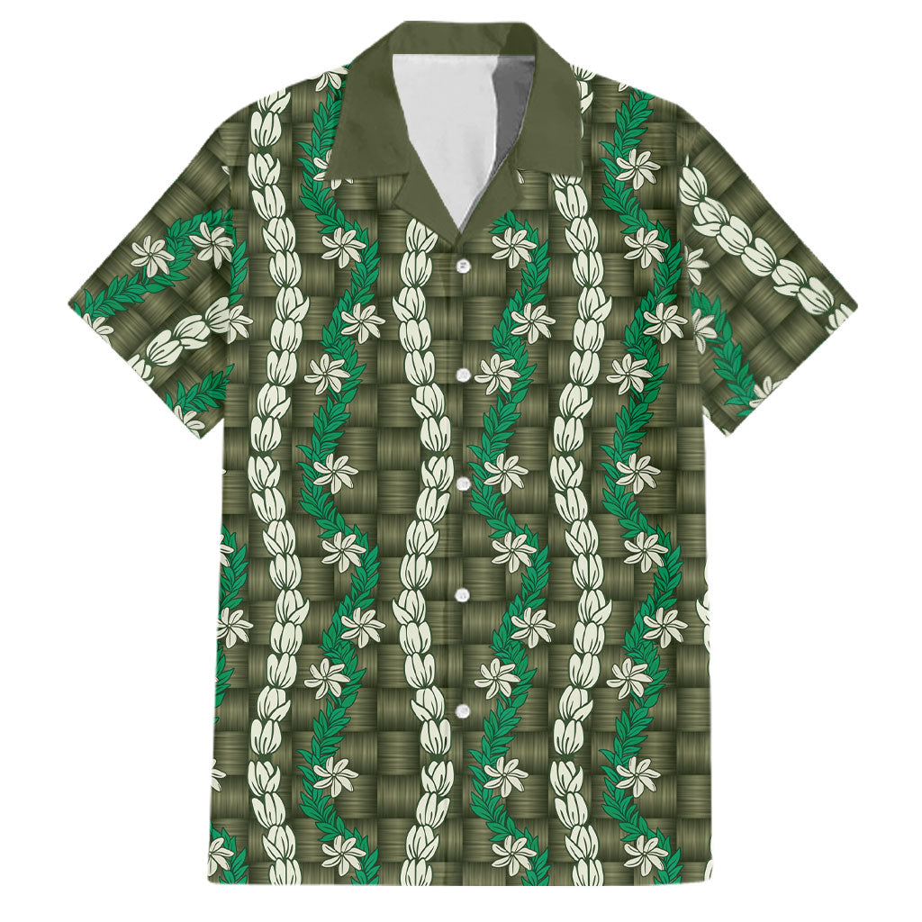 Pikake Maile Tiare Lei Family Matching Puletasi and Hawaiian Shirt Omaomao Lauhala Pattern