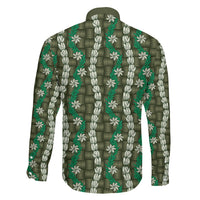 Pikake Maile Tiare Lei Family Matching Short Sleeve Bodycon Dress and Hawaiian Shirt Omaomao Lauhala Pattern LT01 - Polynesian Pride
