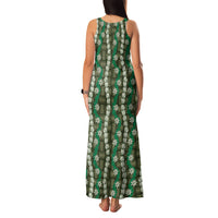 Pikake Maile Tiare Lei Family Matching Tank Maxi Dress and Hawaiian Shirt Omaomao Lauhala Pattern LT01 - Polynesian Pride