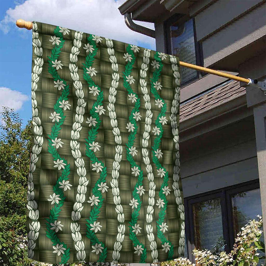 Pikake Maile Tiare Lei Garden Flag Omaomao Lauhala Pattern