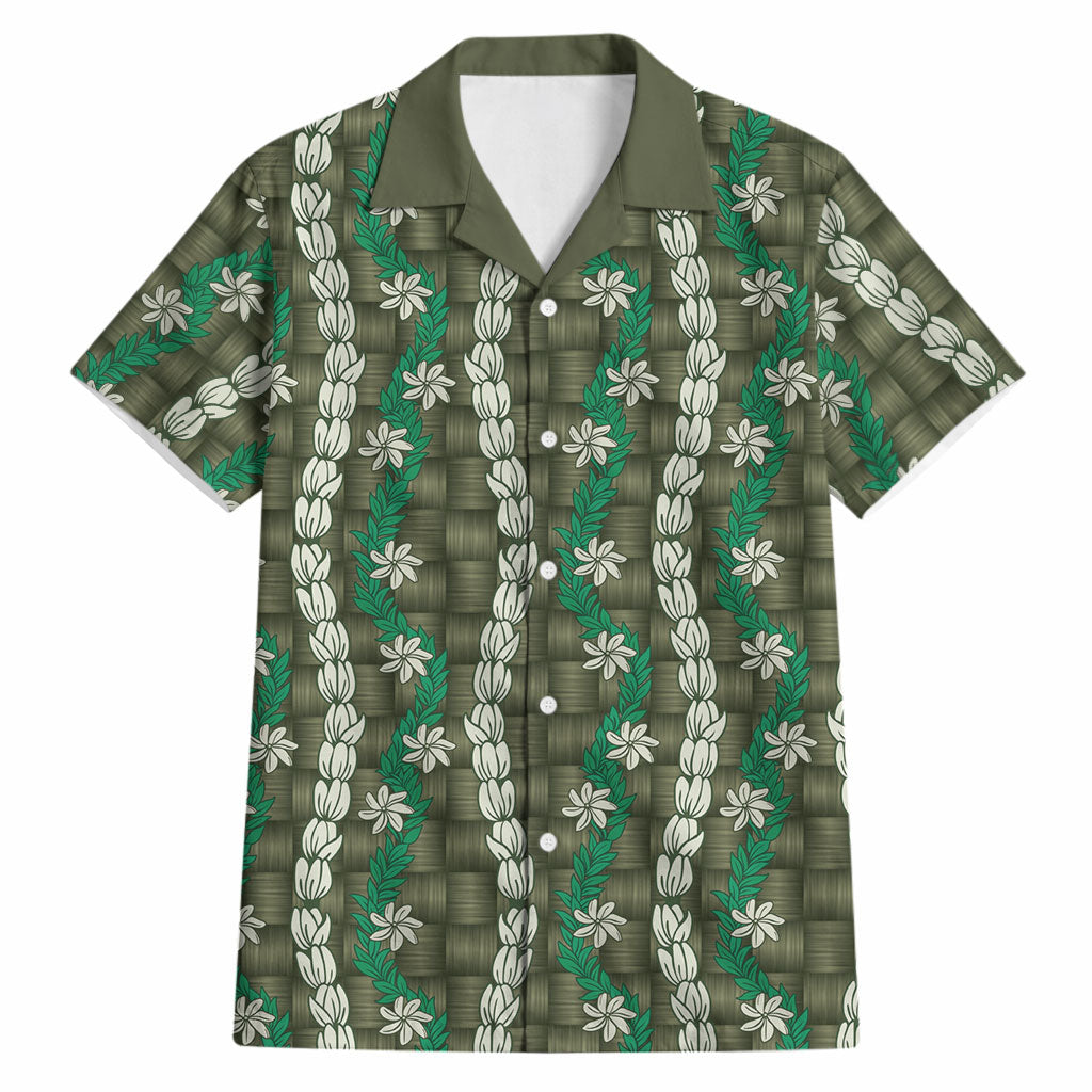 Pikake Maile Tiare Lei Hawaiian Shirt Omaomao Lauhala Pattern LT01 Green - Polynesian Pride