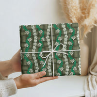 Pikake Maile Tiare Lei Wrapping Paper Omaomao Lauhala Pattern