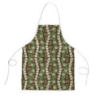 Pikake Maile Tiare Lei Apron Natural Lauhala Pattern