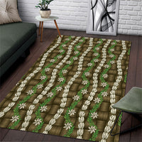 Pikake Maile Tiare Lei Area Rug Natural Lauhala Pattern