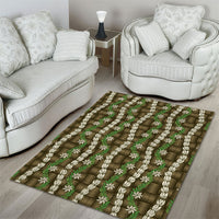 Pikake Maile Tiare Lei Area Rug Natural Lauhala Pattern