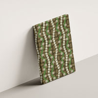 Pikake Maile Tiare Lei Canvas Wall Art Natural Lauhala Pattern
