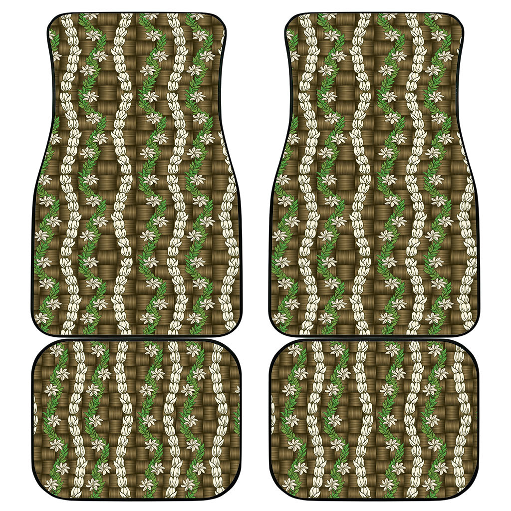 Pikake Maile Tiare Lei Car Mats Natural Lauhala Pattern