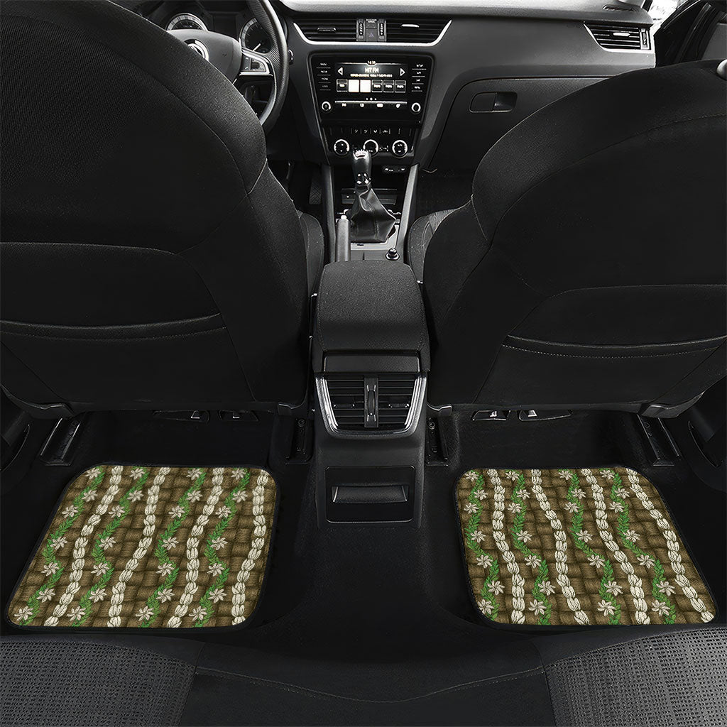 Pikake Maile Tiare Lei Car Mats Natural Lauhala Pattern