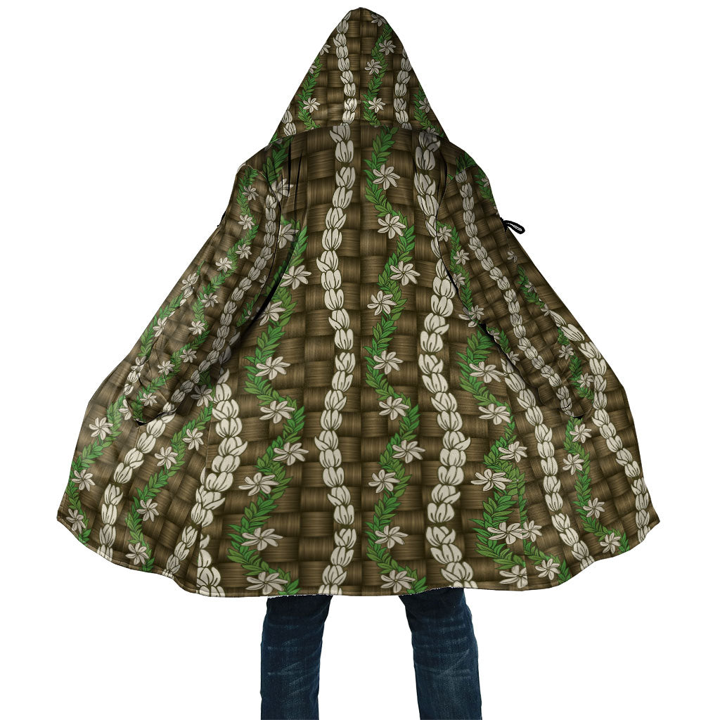 Pikake Maile Tiare Lei Cloak Natural Lauhala Pattern