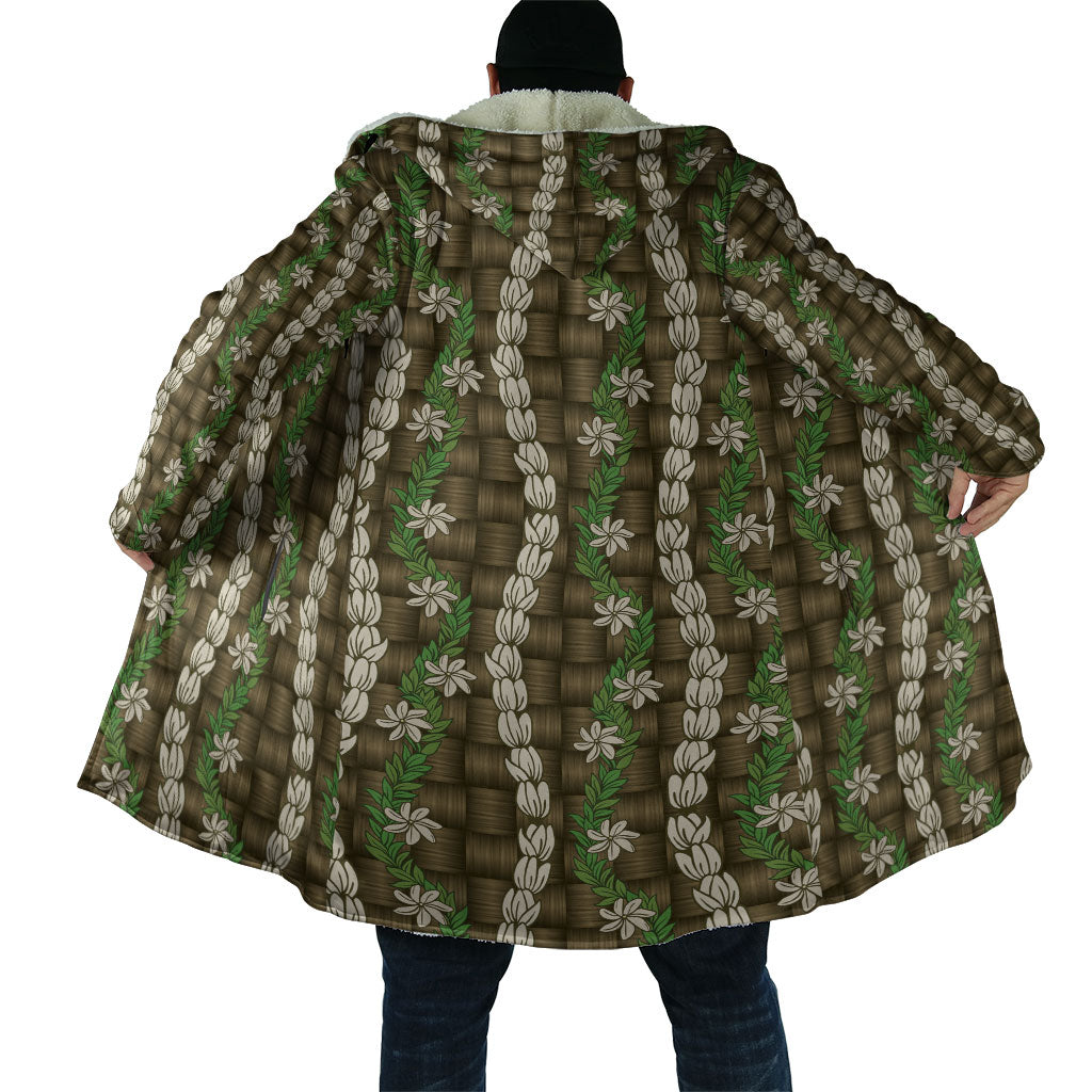 Pikake Maile Tiare Lei Cloak Natural Lauhala Pattern