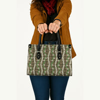 Pikake Maile Tiare Lei Leather Bag Natural Lauhala Pattern
