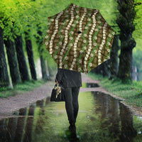 Pikake Maile Tiare Lei Umbrella Natural Lauhala Pattern