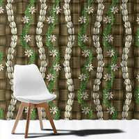 Pikake Maile Tiare Lei Window Curtain Natural Lauhala Pattern