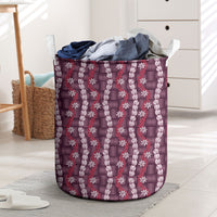 Pikake Maile Tiare Lei Laundry Basket Akala Lauhala Pattern