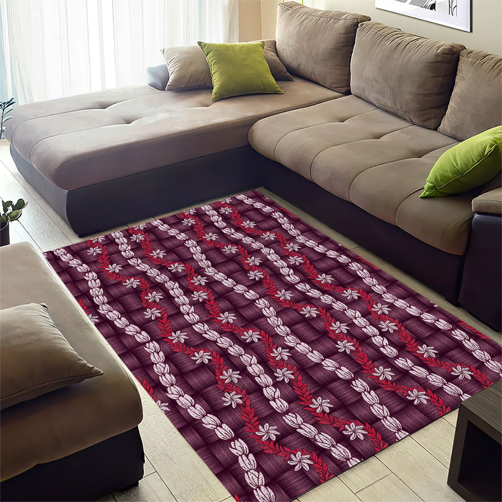 Pikake Maile Tiare Lei Area Rug Akala Lauhala Pattern