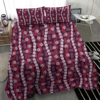 Pikake Maile Tiare Lei Bedding Set Akala Lauhala Pattern