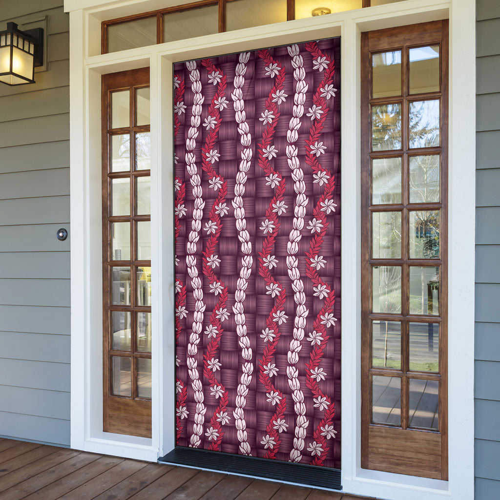 Pikake Maile Tiare Lei Door Cover Akala Lauhala Pattern