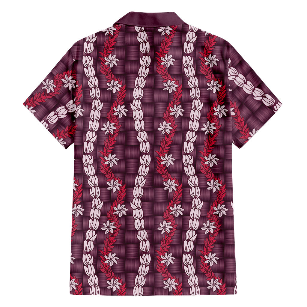Pikake Maile Tiare Lei Family Matching Off Shoulder Maxi Dress and Hawaiian Shirt Akala Lauhala Pattern LT01 - Polynesian Pride