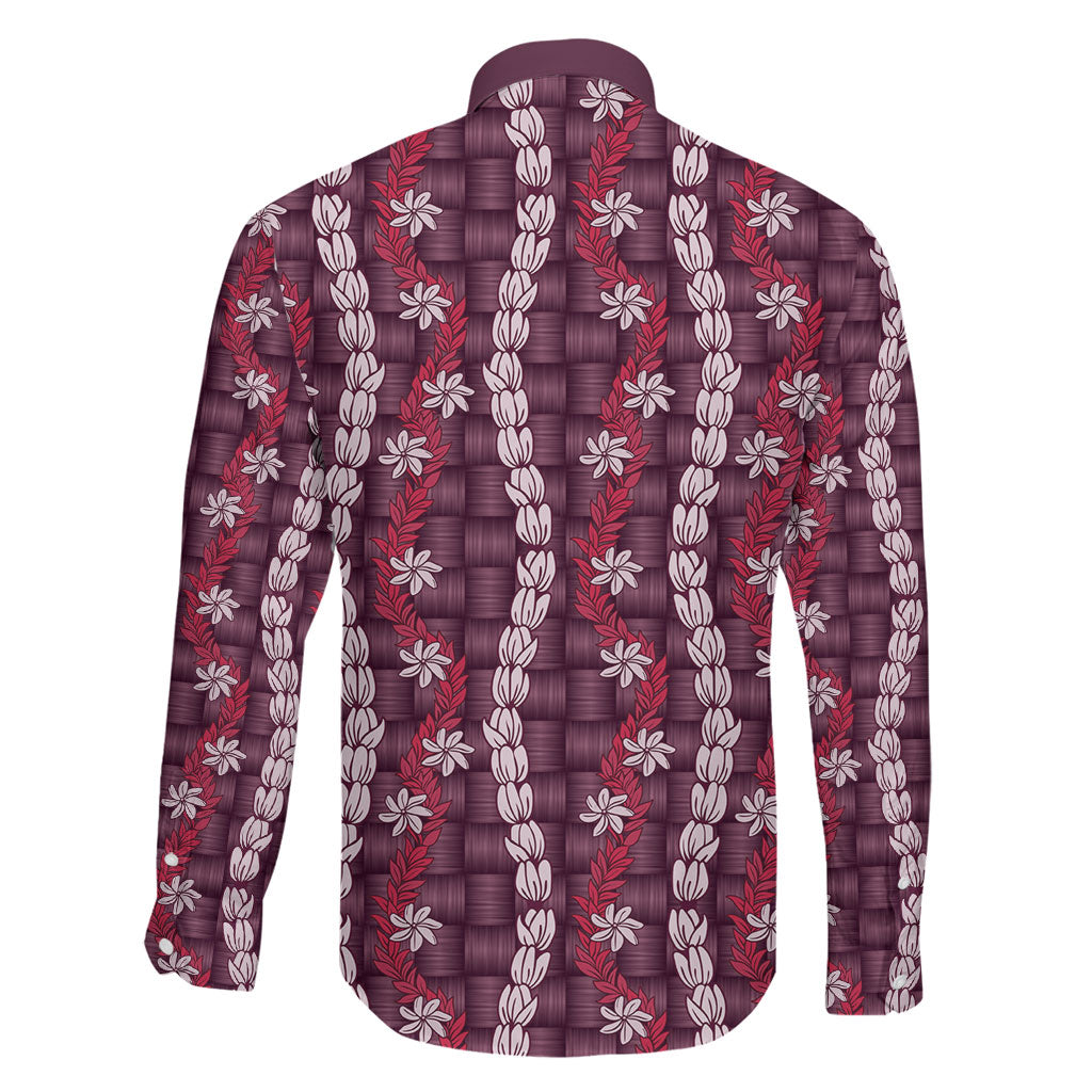 Pikake Maile Tiare Lei Family Matching Puletasi and Hawaiian Shirt Akala Lauhala Pattern