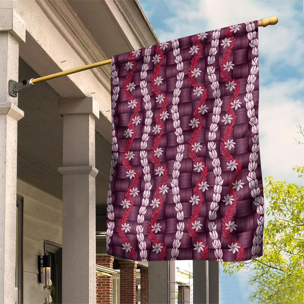 Pikake Maile Tiare Lei Garden Flag Akala Lauhala Pattern LT01 House Flag Pink - Polynesian Pride