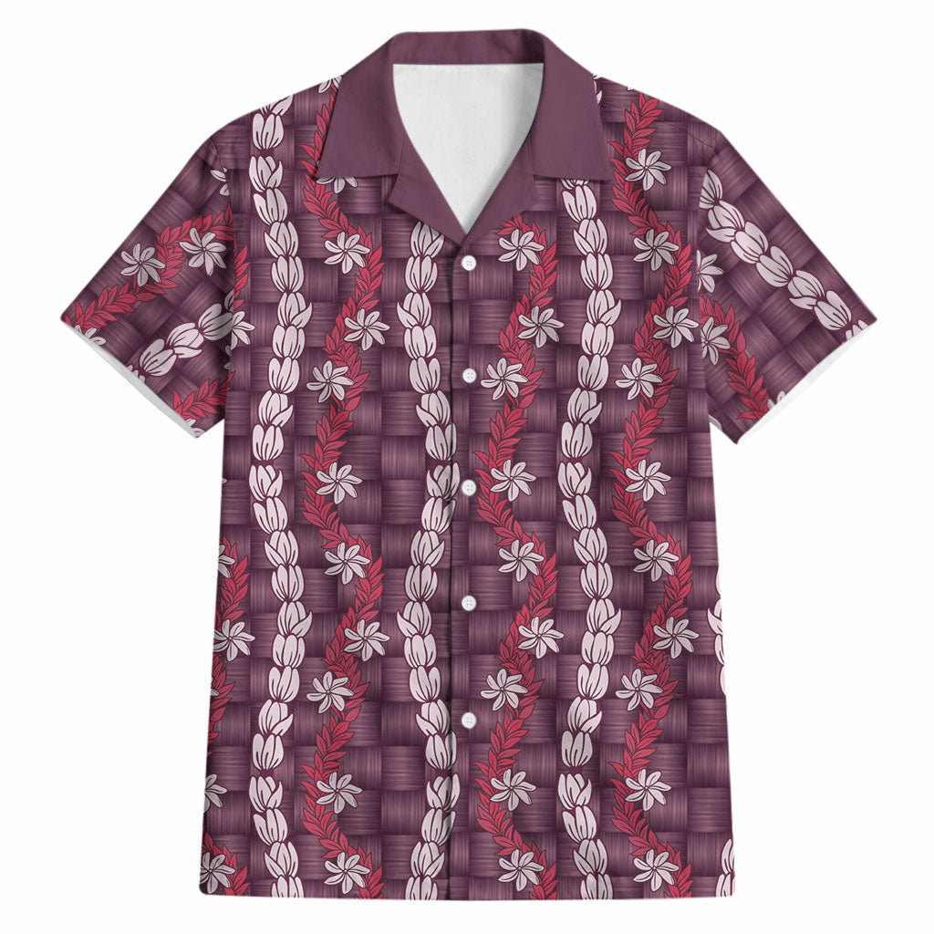 Pikake Maile Tiare Lei Hawaiian Shirt Akala Lauhala Pattern LT01 Pink - Polynesian Pride
