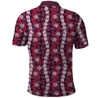 Pikake Maile Tiare Lei Polo Shirt Akala Lauhala Pattern