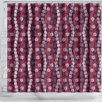 Pikake Maile Tiare Lei Shower Curtain Akala Lauhala Pattern