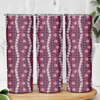 Pikake Maile Tiare Lei Skinny Tumbler Akala Lauhala Pattern