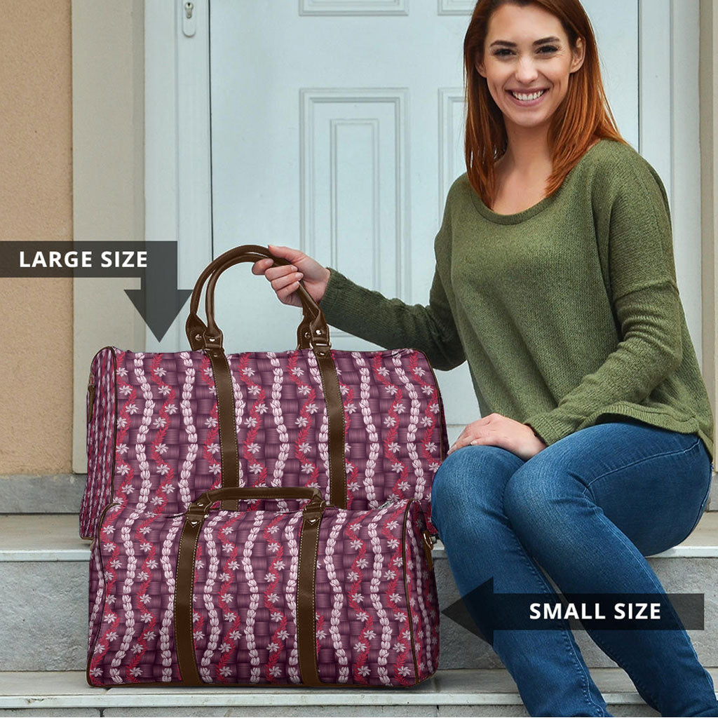 Pikake Maile Tiare Lei Travel Bag Akala Lauhala Pattern