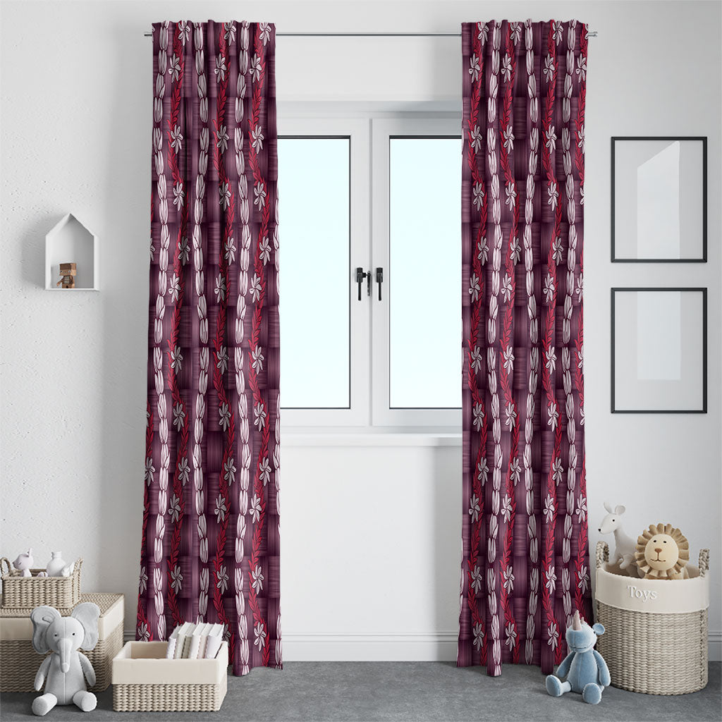 Pikake Maile Tiare Lei Window Curtain Akala Lauhala Pattern