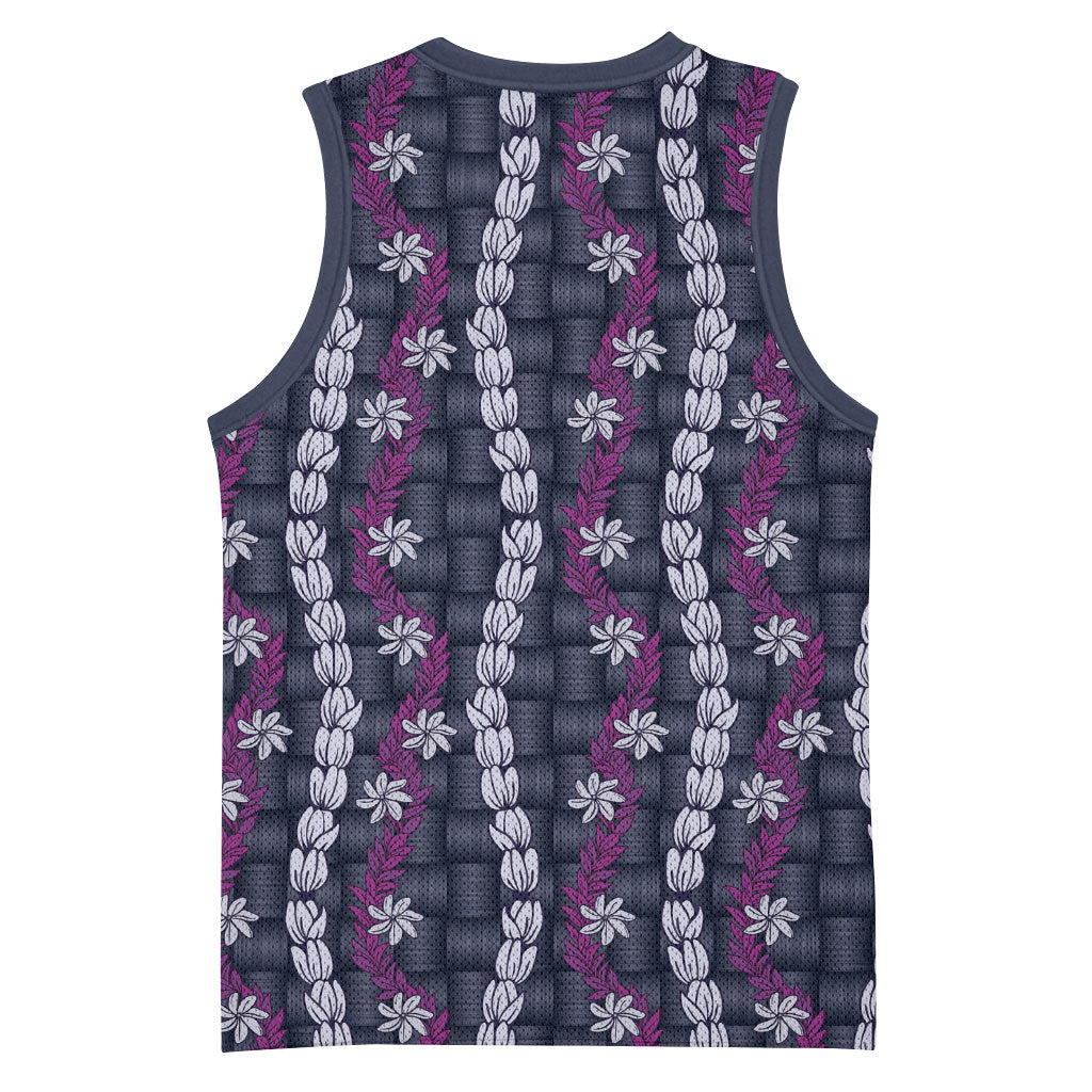 Pikake Maile Tiare Lei Basketball Jersey Poni Lauhala Pattern