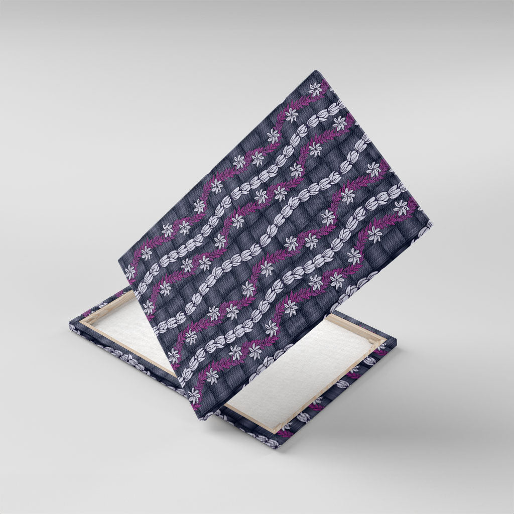 Pikake Maile Tiare Lei Canvas Wall Art Poni Lauhala Pattern
