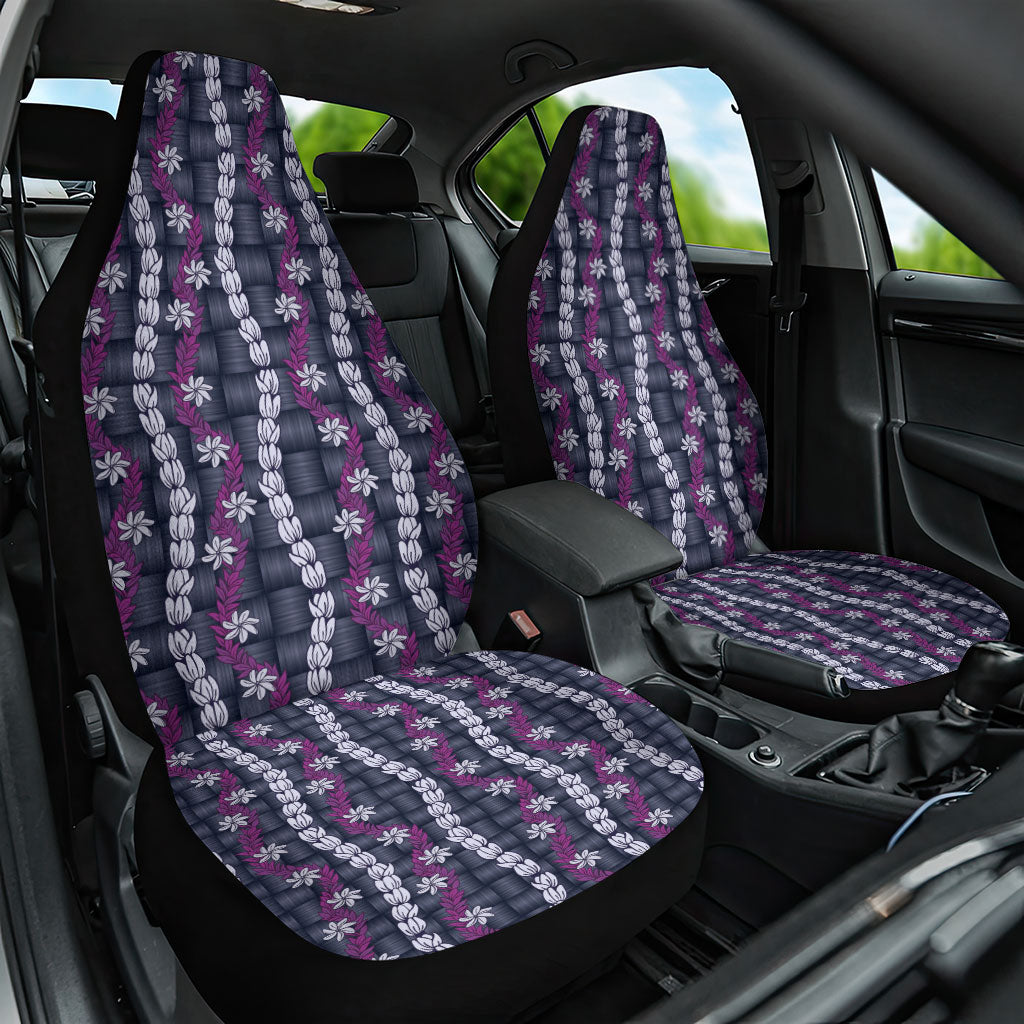 Pikake Maile Tiare Lei Car Seat Cover Poni Lauhala Pattern LT01 One Size Purple - Polynesian Pride