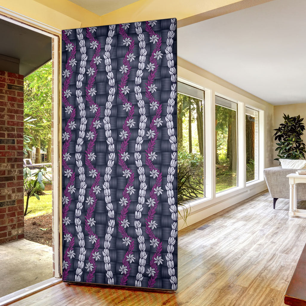 Pikake Maile Tiare Lei Door Cover Poni Lauhala Pattern